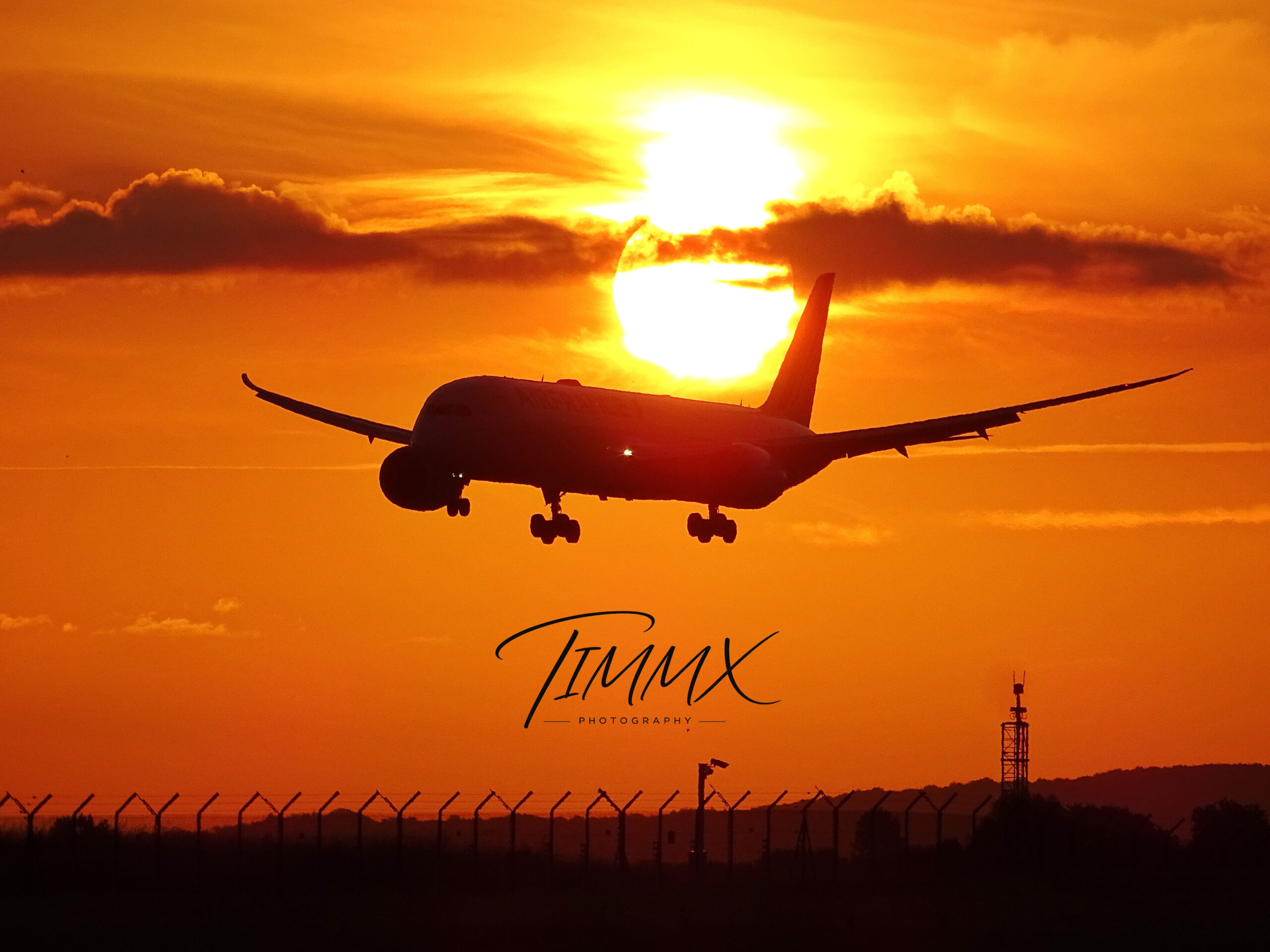 Aircraft at sunset